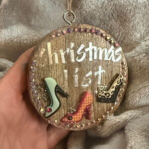 Stylish Christmas List Ornament with High Heel Designs
